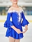 abordables Patinage Artistique-Robe de Patinage Artistique Femme Fille Patinage Robes Violet Blanche Jaune Patchwork Fleur Maille Haute élasticité Entraînement Compétition Tenue de Patinage Fait à la main Botanique Floral Demi