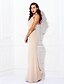 cheap Prom Dresses-Sheath / Column Elegant Dress Wedding Guest Prom Floor Length Sleeveless Halter Neck Spandex Crisscross Back with Beading