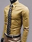 זול חולצות-חולצת עסקים לגברים שמלת עבודה בסיסית חולצות רשמיות חולצות רגילות שרוולים ארוכים צווארון קלאסי פוליאסטר בצבע אחיד שחור לבן ורוד 2024