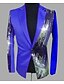 cheap Men&#039;s Trench Coat-Men&#039;s Notch lapel collar Blazer Regular Color Block Daily Basic Long Sleeve Black / Purple / Red S / M / L