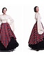 cheap Historical &amp; Vintage Costumes-Princess Cosplay Outlander Retro Vintage Medieval Renaissance Vacation Dress Dress Prom Dress Women&#039;s Costume Red black / White / Red Vintage Cosplay Long Sleeve Long Length