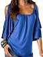 abordables Tops de tallas grandes-Mujer Camiseta Color sólido Escote Redondo Noche Fin de semana Corte Ancho Tops Azul Piscina Blanco Negro / Sexy