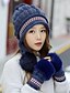 お買い得  Beanie Hat-Women&#039;s Ski Hat Wool Knitwear Cotton Basic - Solid Colored Pleated Winter White Blushing Pink Navy Blue / Fabric / Linen