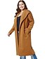 cheap Women&#039;s Outerwear-Women&#039;s Daily Street chic Plus Size Long Coat, Solid Colored Rolled collar Long Sleeve Polyester Blue / Brown