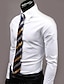 abordables Chemises-homme chemise d&#039;affaires robe de base vêtements de travail chemises formelles coupe régulière manches longues col classique couleur unie polyester noir blanc rose 2024
