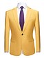 お買い得  スーツ-イエロー 男性用 結婚式 スーツ ソリッド テイラーフィット シングルブレスト 一つボタン 2022