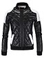 cheap Men&#039;s Jackets &amp; Coats-Men&#039;s Daily / Sports Active / Basic Spring / Winter EU / US Size Regular Leather Jacket, Solid Colored Stand Long Sleeve Polyester White / Black