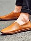 cheap Men&#039;s Slip-ons &amp; Loafers-Men&#039;s Loafers &amp; Slip-Ons Summer Loafers Casual Daily Walking Shoes Cowhide Breathable Non-slipping Wear Proof Black Yellow Brown Fall