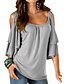 voordelige Grote maten topjes-Women&#039;s T shirt Solid Colored Round Neck Going out Weekend Loose Tops Blue White Black / Sexy