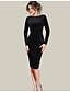 cheap Party Dresses-Women&#039;s Plus Size Cocktail Party Elegant Slim Sheath Dress Velvet Black Wine Blue S M L XL