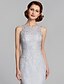 cheap Mother of the Bride Dresses-Sheath / Column Mother of the Bride Dress Jewel Neck Floor Length Lace Sleeveless with Lace 2021