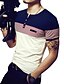 cheap Men&#039;s Casual T-shirts-Men&#039;s T shirt Tee Graphic Color Block Striped Round Neck White Orange Navy Blue Short Sleeve Daily Weekend Patchwork Slim Tops Active / Summer / Summer