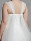 זול שמלות כלה-גב פתוח שמלות חתונה שובל קורט גזרת A ללא שרוולים צווארון V טול עם אסוף 2023 שמלות כלה