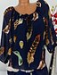 cheap Women&#039;s Blouses &amp; Shirts-Women&#039;s Daily Basic / Tropical Plus Size Blouse - Floral / Print / Feathers Lace up / Fashion / Print Yellow / Spring / Fall
