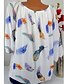billige Bluser og skjorter til kvinner-Women&#039;s Daily Basic / Tropical Plus Size Blouse - Floral / Print / Feathers Lace up / Fashion / Print Yellow / Spring / Fall