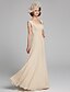 preiswerte Kleider für die Brautmutter-A-Line Mother of the Bride Dress Square Neck Floor Length Chiffon Sleeveless with Pleats Crystal Brooch 2021