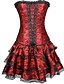 cheap Historical &amp; Vintage Costumes-Cosplay Steampunk Outlander Retro Victorian 18th Century Vacation Dress Dress Overbust Corset Prom Dress Women&#039;s Lace Costume Black / Purple / Red Vintage Cosplay Sleeveless Short Length