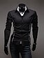 abordables Chemises habillées pour hommes-Chemise Homme Couleur Pleine Manches Longues Blanche Noir Gris Grande Taille du quotidien Coton Polyester