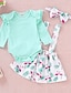 cheap Sets-Toddler Girls&#039; Active Basic Print Long Sleeve Clothing Set Light Green