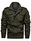 cheap Manteaux &amp; Vestes Homme-Men&#039;s Daily / Holiday Basic / Military Spring &amp;  Fall Plus Size Regular Jacket, Solid Colored Stand Long Sleeve Cotton / Polyester Patchwork / Embroidered Black / Army Green / Khaki
