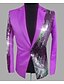 baratos Herren-Blazer &amp; -Anzüge-Men&#039;s Notch lapel collar Blazer Regular Color Block Daily Basic Long Sleeve Black / Purple / Red S / M / L