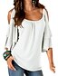 voordelige Grote maten topjes-Women&#039;s T shirt Solid Colored Round Neck Going out Weekend Loose Tops Blue White Black / Sexy