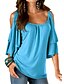abordables Tops de tallas grandes-Mujer Camiseta Color sólido Escote Redondo Noche Fin de semana Corte Ancho Tops Azul Piscina Blanco Negro / Sexy