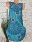 cheap Mini Dresses-Women&#039;s Plus Size Daily Beach Shift Dress - Floral Print U Neck Black Fuchsia Blue S M L XL / Sexy