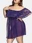 cheap Women&#039;s Sleep &amp; Lounge-Women&#039;s Backless Plus Size Sexy Lace Lingerie Nightwear Solid Colored Black Red Purple One-Size