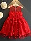 cheap Dresses-Kids Girls&#039; Sweet Street chic Daily Going out Patchwork Solid Colored Mesh Patchwork Sleeveless Dress Red