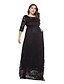 cheap Plus Size Dresses-Women&#039;s Plus Size Holiday Going out Vintage Street chic Maxi Loose Chiffon Dress - Solid Colored Lace High Waist Spring Black Wine White XL XXL XXXL XXXXL Belt Not Included