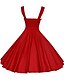 baratos Vestidos de mulher-Mulheres Tamanhos Grandes Roxo Vermelho Vestido Vintage Festa Evasê Sólido Com Alças S M / Algodão