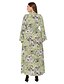 abordables Robes Grandes Tailles-Femme Elégant Maxi Gaine Robe - Imprimé, Fleur Col en V Marine Jaune Vin XL XXL XXXL Manches Longues