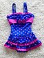 cheap Swimwear-Kids Girls&#039; Street chic Beach Polka Dot Print Sleeveless Swimwear Royal Blue