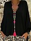 cheap Women&#039;s Blouses &amp; Shirts-Women&#039;s Daily Plus Size Blouse - Solid Colored Deep V Black