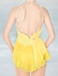 Χαμηλού Κόστους Καλλιτεχνικό πατινάζ-Φόρεμα για φιγούρες πατινάζ Γυναικεία Κοριτσίστικα Patinaj Φορέματα Σύνολα Μαύρο Λευκό Κίτρινο Άνοιγμα πίσω Δίχτυ Σπαντέξ Υψηλή Ελαστικότητα Επαγγελματική Ανταγωνισμός Ενδυμασία πατινάζ Χειροποίητο