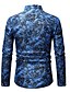 cheap Men&#039;s Shirts-Men&#039;s Shirt Floral Spread Collar Going out Print Long Sleeve Tops Basic Streetwear Blue White Red / Fall / Spring