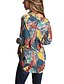 billige Bluser og skjorter til kvinner-Dame Geometrisk Trykt mønster Skinny Skjorte Grunnleggende Daglig Skjortekrage Blå / Regnbue / Sexy
