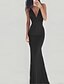 cheap Women&#039;s Dresses-Women&#039;s Trumpet / Mermaid Dress Maxi long Dress - Sleeveless Solid Colored Backless Deep V Spring Summer Deep V Sexy Party Cocktail Party Prom Wine Black Red S M L XL