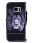 levne Pouzdra a obaly na telefony-Case For Samsung Galaxy S7 edge Wallet / Card Holder / Shockproof Full Body Cases Lion Hard PU Leather