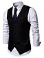 cheap Men&#039;s Trench Coat-Men&#039;s V Neck Vest Regular Solid Colored Daily Sleeveless White / Black / Wine S / M / L / Slim