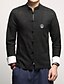 cheap Men&#039;s Shirts-Men&#039;s Plus Size Solid Colored Shirt - Linen Daily Black / Red / Navy Blue / Stand / Long Sleeve