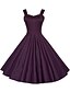 baratos Vestidos de mulher-Mulheres Tamanhos Grandes Roxo Vermelho Vestido Vintage Festa Evasê Sólido Com Alças S M / Algodão