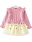 Χαμηλού Κόστους Βρεφικά Φορέματα για Κορίτσια-Μωρό Κοριτσίστικα Ενεργό Μονόχρωμο Μακρυμάνικο Φόρεμα Ανθισμένο Ροζ / Νήπιο