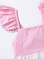 Χαμηλού Κόστους Βρεφικά Φορέματα για Κορίτσια-Μωρό Κοριτσίστικα Βασικό Μονόχρωμο Αμάνικο Φόρεμα Ανθισμένο Ροζ / Νήπιο