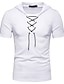 cheap Men&#039;s Casual T-shirts-Men&#039;s T shirt Tee Shirt Solid Colored Shirt Collar Daily Lace up Short Sleeve Tops Basic White Black Light gray
