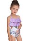 economico Costumi da bagno per bambine-Bambino Bambino (1-4 anni) Da ragazza Costumi da bagno Costume da bagno Con balze Con stampe Costumi da bagno Fantasia floreale Senza maniche Lavanda Sport Spiaggia Essenziale stile sveglio Costumi