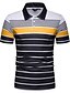cheap Men&#039;s Polos-Men&#039;s Polo Striped Short Sleeve Daily Tops Yellow Navy Blue Gray