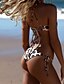 cheap Bikinis-Women&#039;s Basic Strap Brown Halter Thong Tie Side Bikini Swimwear Swimsuit - Leopard Lace up S M L Brown / Sexy