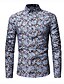 cheap Men&#039;s Shirts-Men&#039;s Shirt Tribal Floral Plus Size Print Long Sleeve Going out Tops Vintage Boho Wine Black Blue